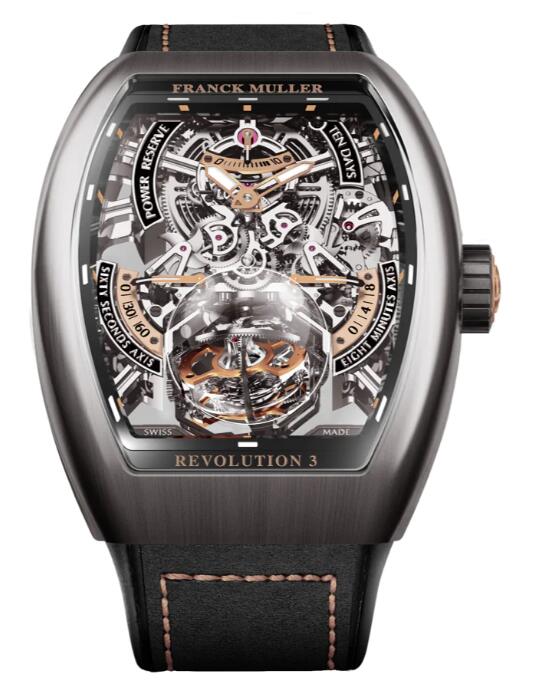 Franck Muller Vanguard Revolution 3 Skeleton Titanium - Rose Gold Replica Watch V50 REV 3 PR SQT BR (5N)